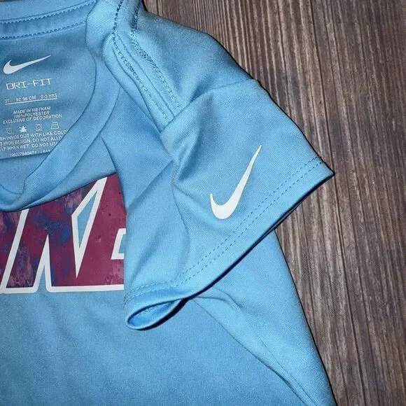 Girls Nike 3T Blue Shirt - Picture 3 of 4